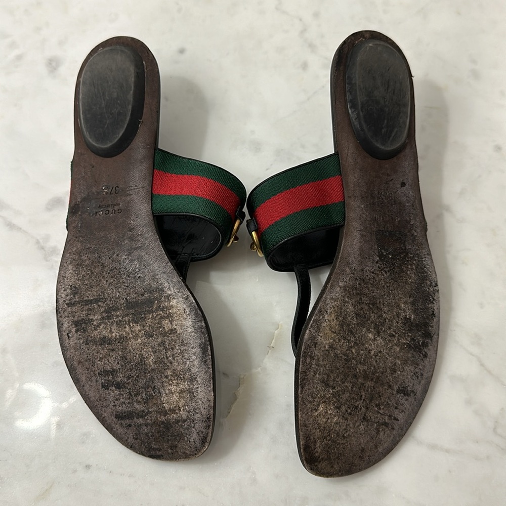 Gucci Leather Horsebit Thong Sandals 551 - Picture 5 of 5